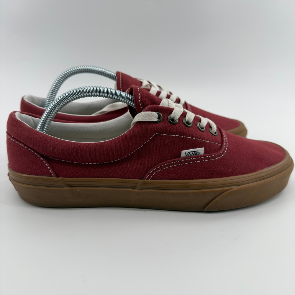 Vans Era 59 Burgundy Canvas Gum Sole Sneakers Mens 9‎ Low Top Shoes